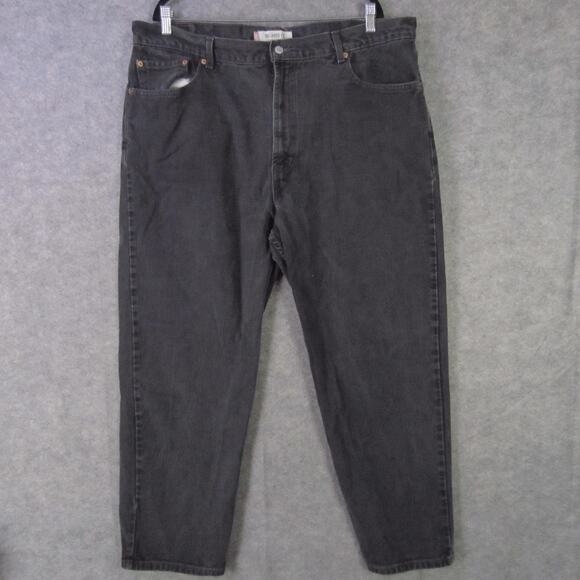Levis 550 Jeans Mens 42x30 Black Relaxed Fit Tapered Leg Denim Zip Fly Classic - Picture 1 of 9